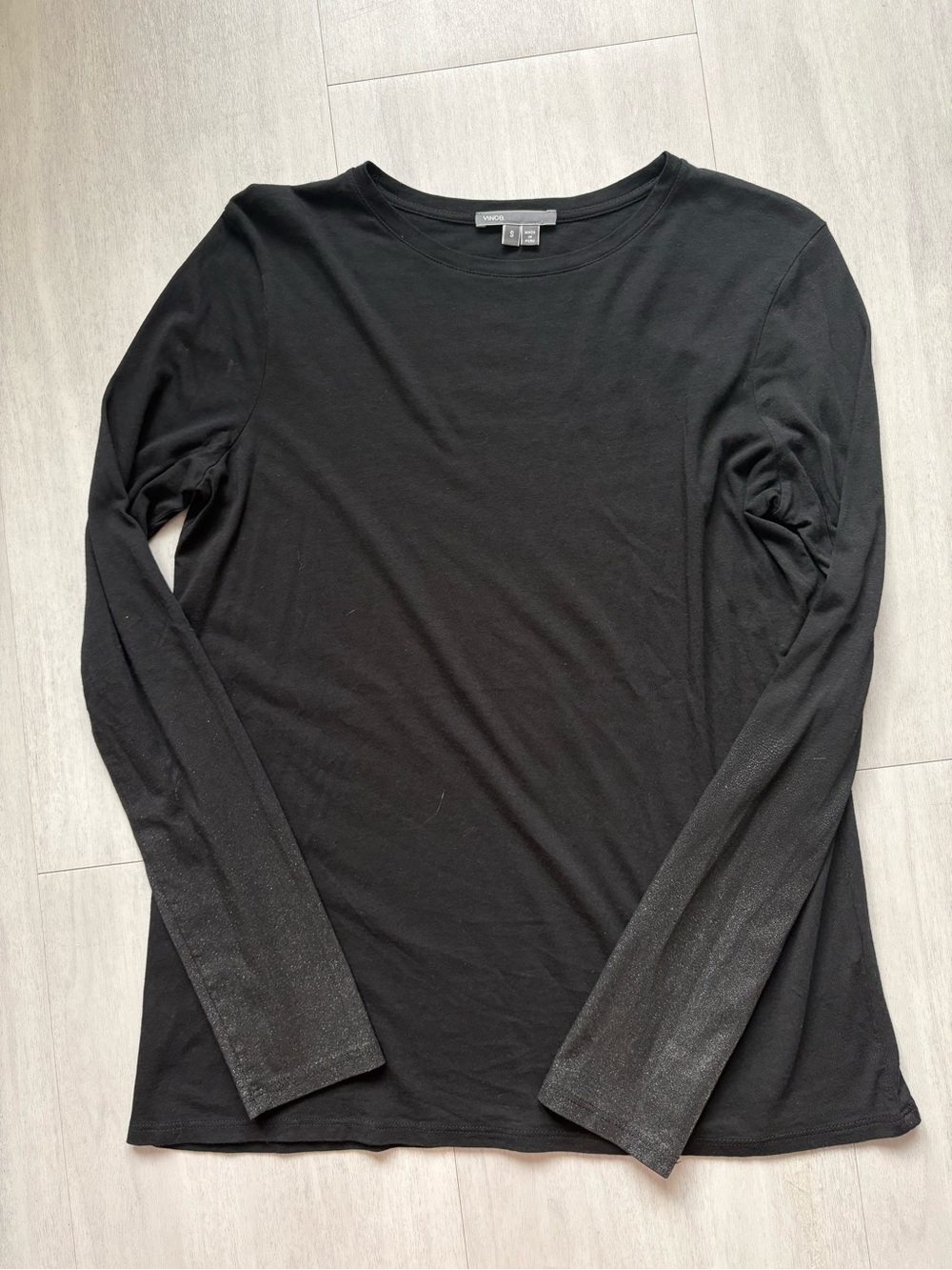 Vince Black Long-Sleeve Crewneck Top